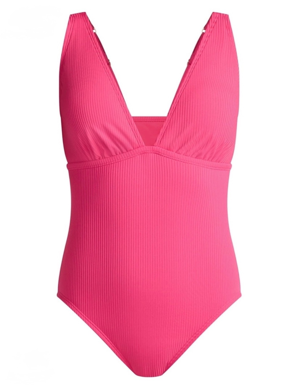 Time and Tru Ribbed Bright Pink One-Piece Swimsuit
